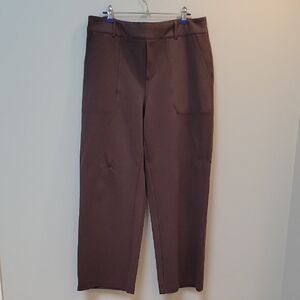 Brown Wide Leg Ponte Pants
